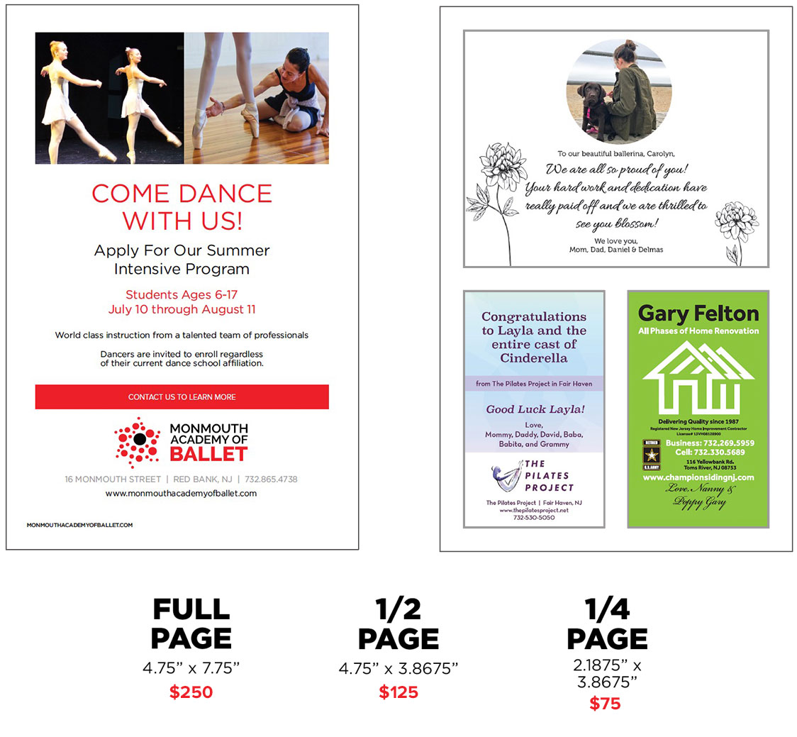 Advertise in Our Playbill MONMOUTH ACADEMY OF BALLET